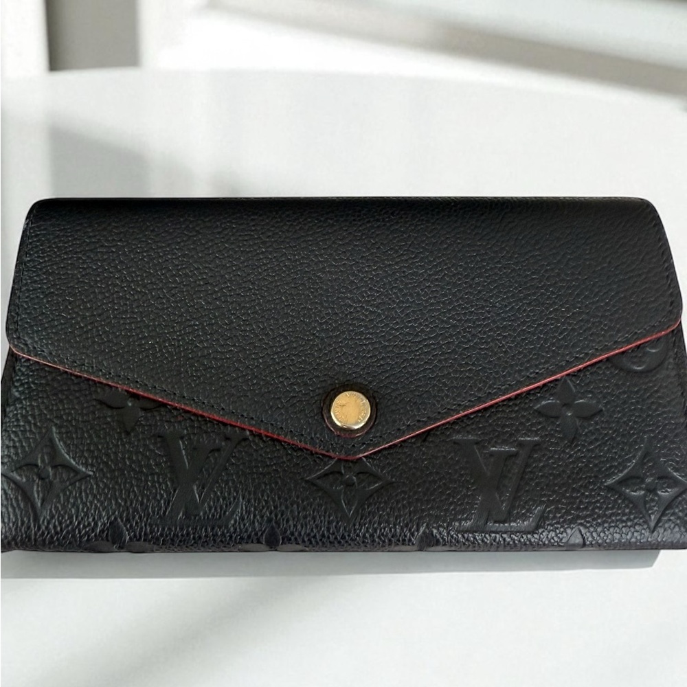 Louis Vuitton Navy Wallet with Gold Accent